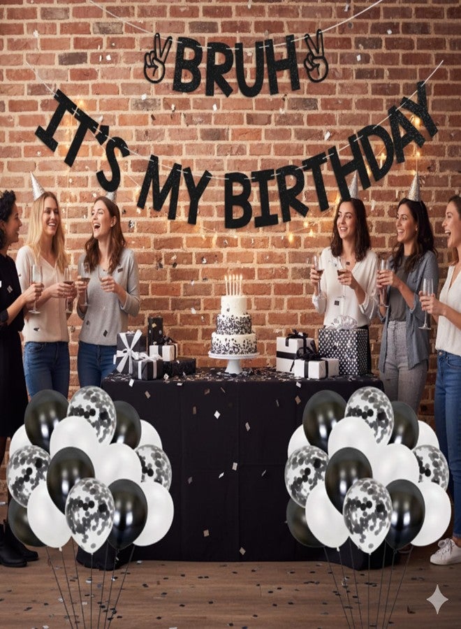 CZFSWT 25Pcs Bruh Its My Birthday Decorations, Happy Birthdays Banner, Boys Birthdays Party Decorations Suitable for Birthday Party Decoration, Photo Booth Background - Image 4